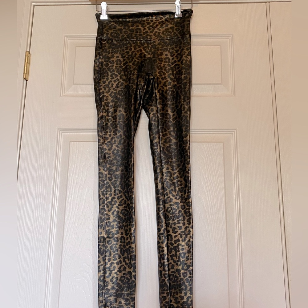 SPANX Faux Leather Animal Print leggings S